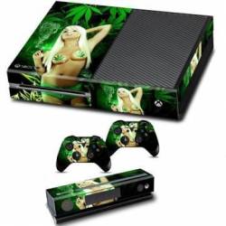 R60 For Door Delivery - Full Cover Vinyl Decal Skin Sticker For Xbox One Console With 2 Controllers
