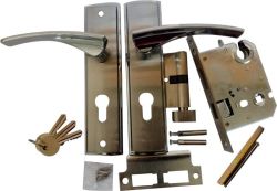- Canova Cylinder Door Lock & Handle Set - Silver