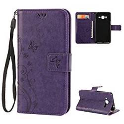 Samsung Galaxy J3 Case Leather Samsung Galaxy J3 Case Butterfly Samsung Galaxy J3 Flip Case Purple