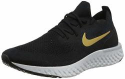 Nike Women's Epic React Flyknit Running Shoes 6.5 Black gold
