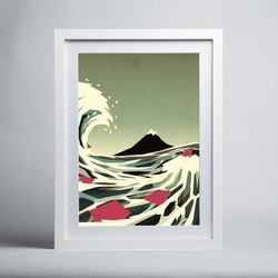 Yetiland A2 White Framed Go With The Flow Print
