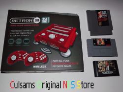 Retron 3 Red Retro Console System With Nintendo Nes Snes & Genesis Game Lot