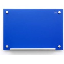 Nobo Diamond Magnetic Glass Board With Aluminium Pen Tray 600 X 900MM Blue