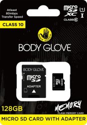 Body Glove Micro Sd 128GB Class 10 Memory Card + Sd Adapter