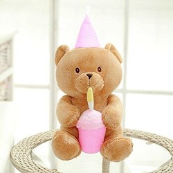 Pink Bear Plush Baby Soft Doll Brown Teddy Kids Birthday Party Supplies Stuffed Animal Children Gift