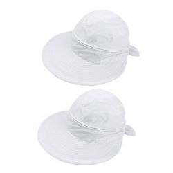 - 2-PACK Fashion Summer Sun Hat Visors With Removable Tops
