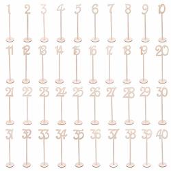 Lepohome 40PCS Table Numbers 1 To 40 Wood Wedding Table Numbers With Sturdy Holder Base For Party Home Decoration
