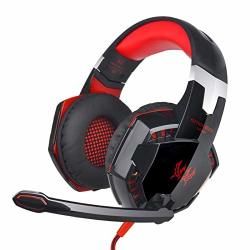 Aoile 3.5MM Gaming Headset MIC LED Headphones Stereo Surround PS3 PS4 Xbox One 360 Black Red