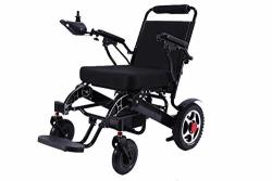DELUXE Comfygo Electric Wheelchair With Bluetooth Remote Control Motorized Fold Foldable Power Compact Mobility Aid Wheel Chair Lightweight Folding Carry Dual Motor Black
