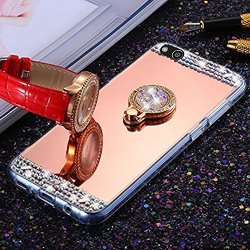 Huawei P10 Plus Case Phezen Huawei P10 Plus Glitter Case Luxury Rhinestone Shiny Bling Mirror Makeup Case For Girl With Ring Kickstand Diamond Crystal