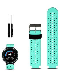 Feskio Accessory Air Hole Style Soft Silicone Replacement Strap Watch Band With Tools Designed For Garmin Forerunner 220 230 235 630 620 735XT Sports Gps Running Watch Strap