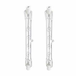 2 Pack Halogen R7S 78MM T3 100W Dimmable 1500LM J Type Linear Double Ended Floodlight Bulb 360 Beam Angle 120V For Work Security Landscape