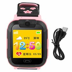 Alomejor Kids Smart Watch Phone Kids Smart Watch Phone Touch Screen Camera Smart Positioning Watch With Voice Chat Camera For Boys Girls Pink