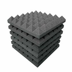 Soundproof Foam Pyramid Acoustic Foam 6PCS Acoustic Foam Panel Sound Stop Absorption Sponge Studio Ktv Soundproof Treatment Wall Panels Black