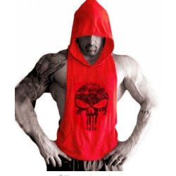 Red Muscle Dog Hoodie