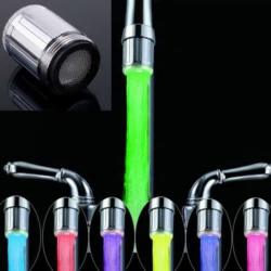 Water-powered Temperature Sensing Glowing LED Bathroom Kitchen Faucet Light Tap