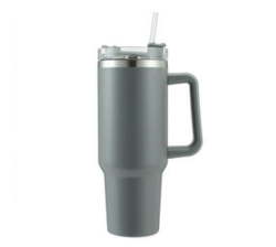 Double Wall Travel Mug Stainless Steel Vacuum Flask With Straw Hot cold 1.2L Tumbler With Handle Straw Lid