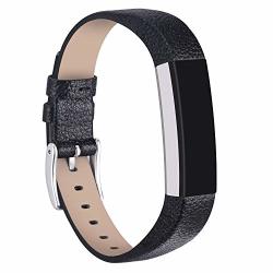 Tobfit Leather Bands Compatible For Fitbit Alta Bands And Fitbit Alta Hr Bands Black 5.5"-8.1"