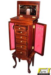 Bally Jewelry Cabinet - Solid Wood - High Quality Mahogany