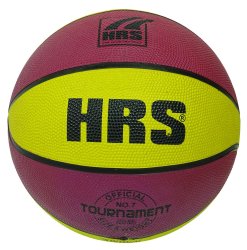 Hrs Tournament 8 Ply Training Basketball 7 Size Rubber Moulded Ball Purple & Yellow Color HRS-BB5B