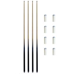Standard Ramin Cues And Tip Combo - Set Of 4