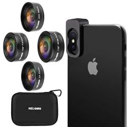 Nelomo Cellphone Camera Lens 4 In 1 Phone Lenses Kit Compatible With Iphone XS Xr X 8 Samsung Galaxy S9 S8 Huawei Mate P20