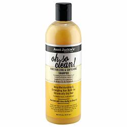 Aunt Jackie's Oh So Clean Deep Moisturizing And Softening Hair Shampoo For Natural Curls Coils & Waves Enriched Shea Butter Yellow 16 Oz