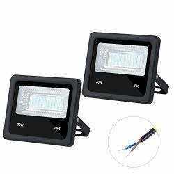 2 Pcs Dc 12V Low Voltage LED Flood Light 30W 2700LM 6500K Daylight White Outdoor Security Floodlight Lamp IP65 Outside Waterproof