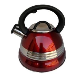 Stainless Steel Whistle Kettle 3L - Metallic Red - Webstore Sa