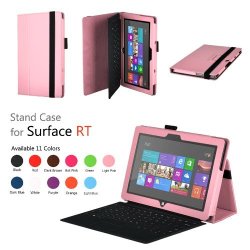Elsse Premium Folio Case With Stand For Microsoft Surface Windows 8 Rt Does Not Fit Windows 8 Pro Version - Surface Rt Pink