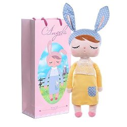 LANRUO Me Too Angela Stuffed Bunny Baby Plush Rabbit Doll Gifts For Girls Kids 13" Yellow