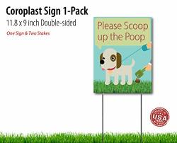 Oversize Planner By Abi Digital Solutions Dog Poop Sign Please Scoop Up The Poop No Pooping Dog Signs - 11.8 X 9 Inch Curb