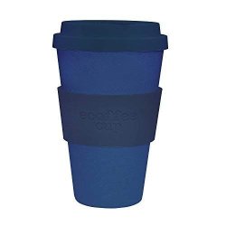 14OZ 400ML Ecoffee Reusable Cups With Silicone Lid Tops Made With Natural Bamboo Fibre Dark Energy