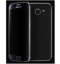 Samsung Galaxy S6 Premium 3M Carbon Fibre Back Skin Black Leather Dbrand