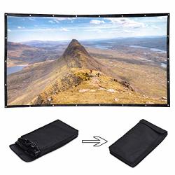 Giantex 120 Inch Projector Screen Tv Wall Movie Video Screen 16:9 HD Foldable Anti-crease Indoor Outdoor Widescreen For Home Theater Office Cinema Travel Party