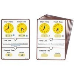 Tell Elapsed Time Student Dry Erase Board: 10 Pieces