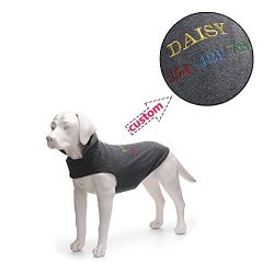 Amakunft Customize Fleece Dog Vest With Name Embroidered Name Phone Number Dog Coat Personalized Id Dog Clothes For Small Medium And Large Dogs