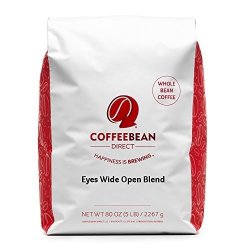 Coffee Bean Direct Eyes Wide Open Blend Whole Bean Coffee 5-POUND Bag