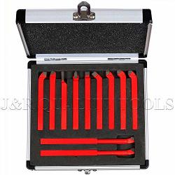 Empty_brand 11 PC Carbide Tip Tipped Cutter Tool Bit Cutting Set For Metal Lathe Tooling La