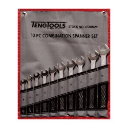 - 10 Piece Metric Combination Spanner Set In Tool Roll - 6510MM