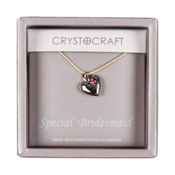Crystocraft Necklace With Heart Charm - Our Special Bridesmaid