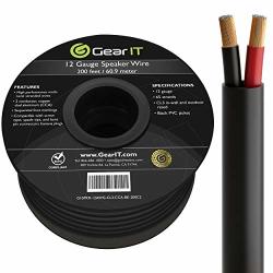 GearIT Pro Series 12 Gauge 2-Conductor Speaker Wire 200 Feet / 60.96 Meters Black CCA Speaker Wire CL3 Rated for Outdoor Direct Burial Use