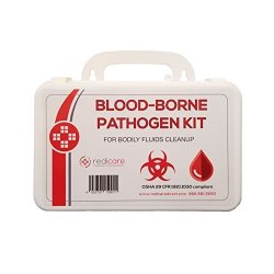 Redicare Bloodborne Pathogen Body Fluids Cleanup Kit W fluid Solidifier Biohazard Bag & Personal Protection Clothing - Osha Requirement