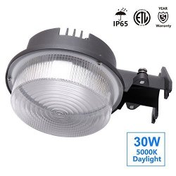 Dusk To Dawn LED Outdoor Barn Light Minger LED Floodlight With Photocell Perfect For Area Yard Path Garage Lighting 30W 3500LM 5000K IP65 Etl-listed