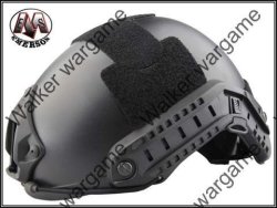 Fast Jump Helmet With Nvg Mount & Side Rail - Swat Black