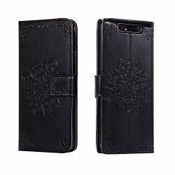 For Samsung Galaxy A20 A30|A40|A50|A60|A70|A80 Wallet Phone Case Leather Wallet Magnetic Flip Leather Cover With Pattern A80 A90 Black