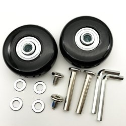 Pair 1 Luggage Suitcase Replacement Wheels Axles 30 Deluxe Re 50X18MM Black