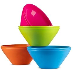 Plaskidy Plastic Bowls Set of 12 Kids Bowls 24 Oz Microwave