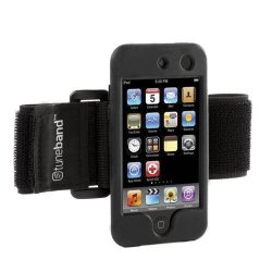 Tuneband For Ipod Touch 4TH Generation Model A1367 8GB 16GB 32GB 64GB Grantwood Technology's Armband Silicone Skin And Screen Protector Black