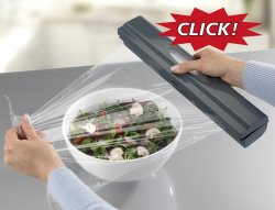 Wenko Foil Cling Wrap Dispenser - Perfect Cutter 1-CLICK - Charcoal